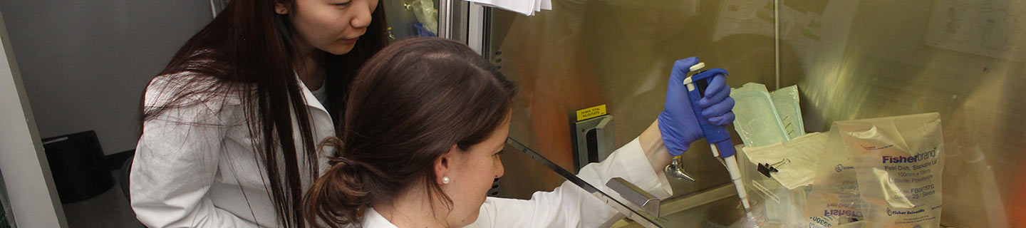 Two researchers at work in the lab.